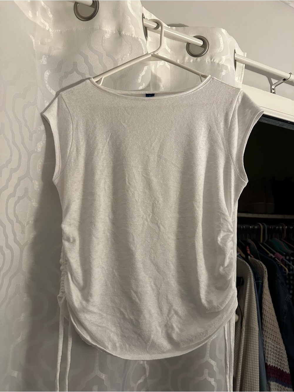 Old Navy White Cap-Sleeve Tank with Side Ties